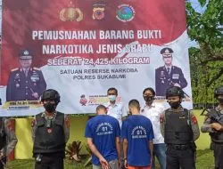 24,425 Kilogram Sabu Jaringan Internasional di Sukabumi Dimusnahkan, Polisi Buru 2 DPO Otak Pengedarnya
