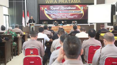 Polresta Banyuwangi Gelar Rapat Kordinasi Percepatan Penanganan PMK