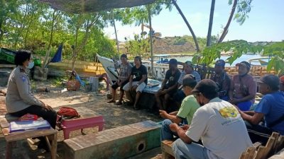 Unit Binmas Polsek Benoa Sambangi Kelompok Nelayan Sampaikan Informasi Cuaca Ekstrim
