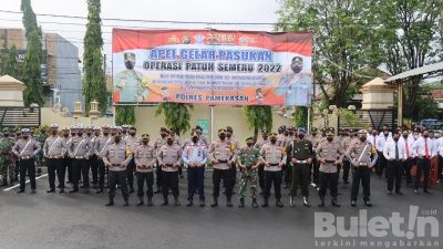 Kapolres Pamekasan Pimpin Apel Gelar Pasukan Operasi Patuh Semeru 2022, “ Tertib Berlalu Lintas Menyelamatkan Anak Bangsa “
