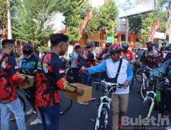 Tebar Edukasi Prokes dan Lalulintas, Polres Bondowoso Gelar Funbike Hari Bhayangkara ke-76