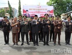 Kapolres Pamekasan Bersama Forkopimda Mengikuti Upacara Puncak Hari Bhayangkara ke-76 Secara Virtual