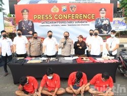 Empat Pelaku Curanmor Beraksi di Surabaya Dibekuk Satreskrim Polrestabes Surabaya