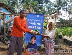 Unik, Pembagian Daging Qurban di Taman Lansia Barokah Rumah Zakat Menggunakan Daun Jati dan Takbiran Menggunakan Ronjengan