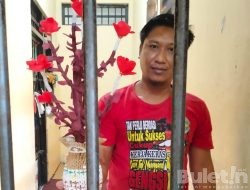 Salah Satu Tahanan Mapolsek Kalipuro, Memiliki Bakat, Membikin Bunga dari Bahan Limbah Bekas