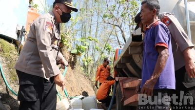 Polres Ponorogo Berikan Bantuan Air Bersih Untuk Masyarakat Terdampak Kekeringan