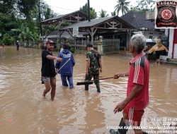 Babinsa Koramil 0818/16 Sumbermanjing Wetan Datangi Lokasi Banjir di Desa Sitiarjo