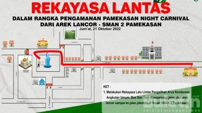Beberapa Arus Jalan Kota Pamekasan Ditutup Sementara Saat Pamekasan Night Carnival