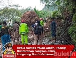Tebing Bantaracap Longsor, Polsek Naringgul Cianjur Langsung Bantu Evakuasi