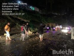 Sat Samapta Polres Dairi Lakukan Pengaturan Dan Pembersihan Jalan Terjadinya Pohon Tumbang Dileter S Kabupaten Dairi