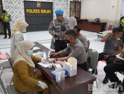 Sambut HUT Humas Polri ke 71, Polres Binjai Gelar Baksos Donor Darah