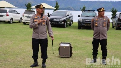 Polres Dairi Gelar Apel pengamanan Pesta Partangiangan dan Budaya Luhut Bolon Parsadaan Ualu Turpuk Pomparan raja Silahisabungan