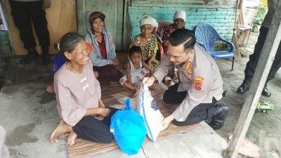 Peduli masyarakat, Kapolresta Deli Serdang Blusukan Berikan Bansos Untuk Warga Kurang Mampu