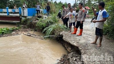 Kapolresta Deli Serdang Tinjau Langsung Lokasi Banjir di Wilayah Kec. Tanjung Morawa