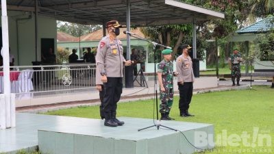 Kapolresta Deli Serdang Pimpin Apel Sinergitas di Kodim 0204/DS