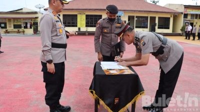 Kapolres Dairi Pimpin Upacara Serah Terima Jabatan di Lingkungan Polres