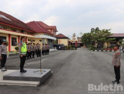 Kapolresta Deli Serdang Pimpin Upacara Kenaikan Pangkat Anggota Polri Polresta Deli Serdang