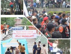 Tuntut Bupati Cianjur Transparan Dalam Bantuan Korban Gempa Masa Demo di Pendopo Cianjur