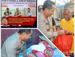 Jum’at Berbagi, Polres bersama PWI Cianjur Gelar Baksos Kepada Korban Terdampak Gempa Bumi