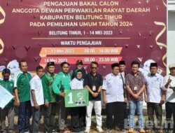 PKB Belitung Timur Mendaftarkan 25 Calon DPRD dengan 30% Calon Perempuan