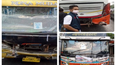 Dua Bus Rombongan Jamaah Haji Pamekasan Kloter 5 Terlibat Tabrakan di Bangkalan, Begini Kondisinya…