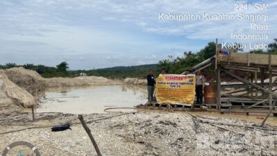 Operasi PETI Polsek Singingi, Tidak Ada Alat Berat yang Ditemukan Namun 2 Rakit PETI