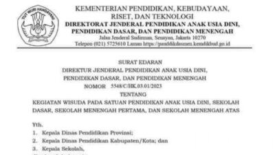 Disdikbud Kabupaten Pamekasan Bagikan Surat Edaran Kemendikbud Ristek Melalui Media Sosial Tentang Kegiatan Wisuda, Bagini Isinya