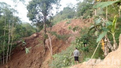Nahas..! Satu Orang Tertimbun Longsoran Tebing di Kecamatan Pasirkuda Cianjur
