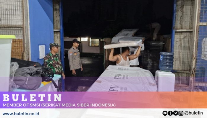 Pastikan Logistik Pilkada 2024 Aman dan Lengkap, Anggota Polres Blitar Patroli ke Gudang KPU