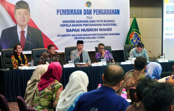 Pembinaan di Kanwil BPN Provinsi Maluku Utara, Menteri Nusron: Tugas Saya sebagai Menteri adalah Memberikan Kepastian dan Harapan