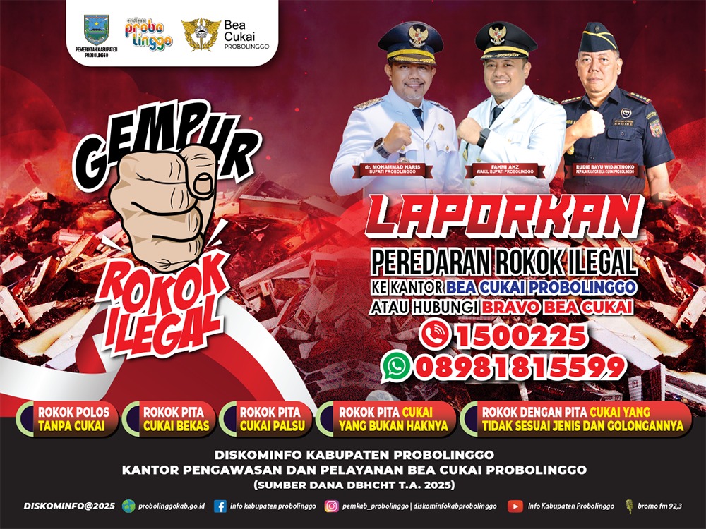Pemkab Probolinggo bersama Bea Cukai Gencarkan Sosialisasi Pemberantasan Rokok Ilegal