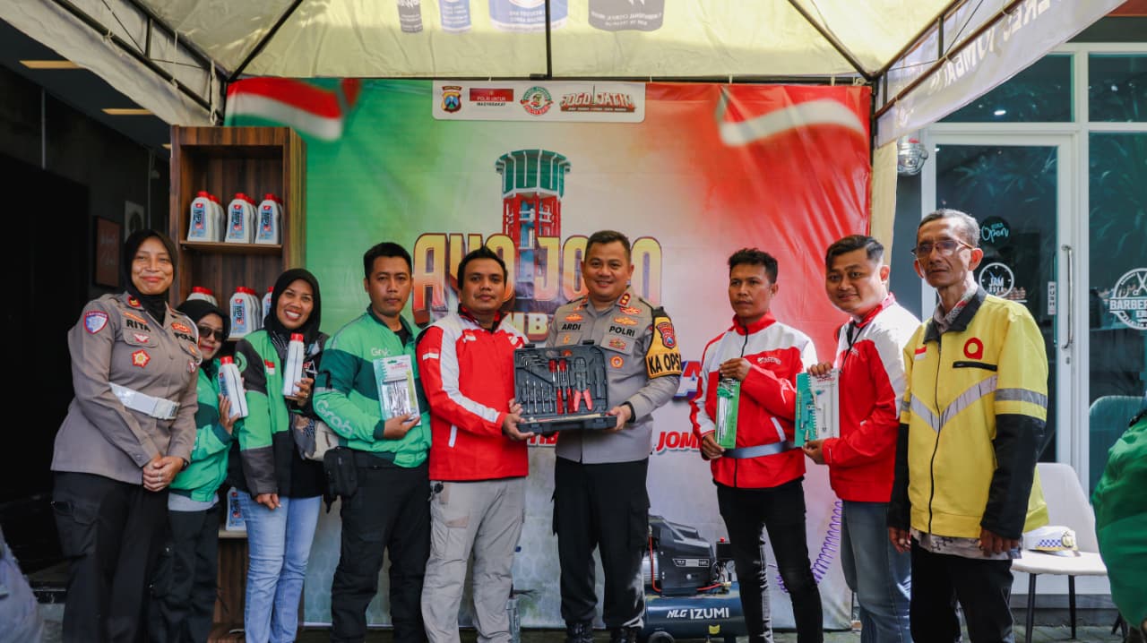 Wujud Sinergi Menjaga Keamanan dan Ketertiban, Polres Jombang Gelar Apel Ojol Kamtibmas