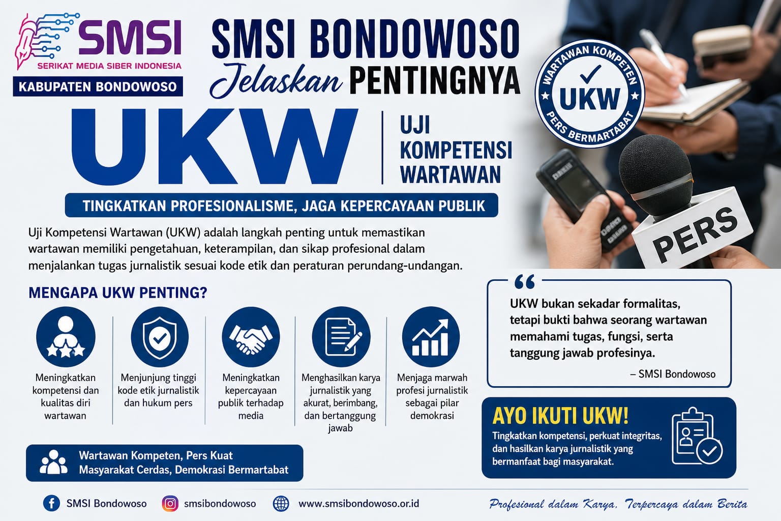 SMSI Bondowoso Jelaskan Pentingnya UKW untuk Tingkatkan Profesionalisme Wartawan